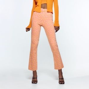 Zara Pink Flower Jeans Size 28 (US 6) Brand new with tags